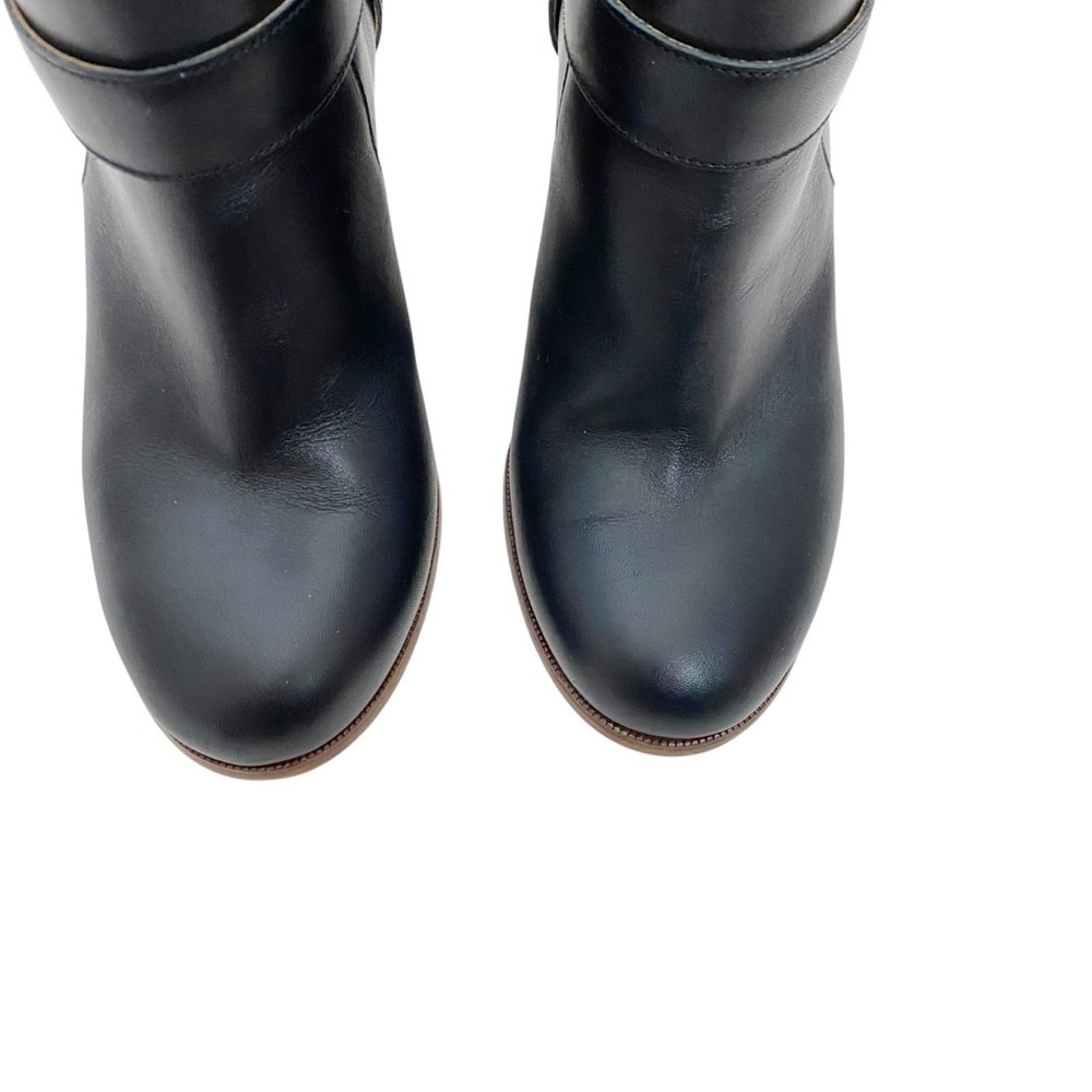 MM6 Maison Martin Margiela Boots Black Leather Wedge Ankle Boots - Picture 2 of 9